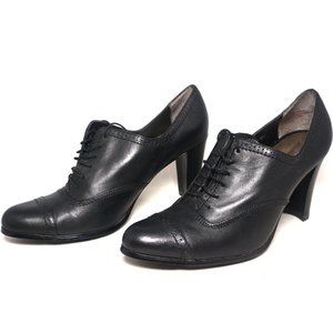Ecco Black Heeled Oxfords